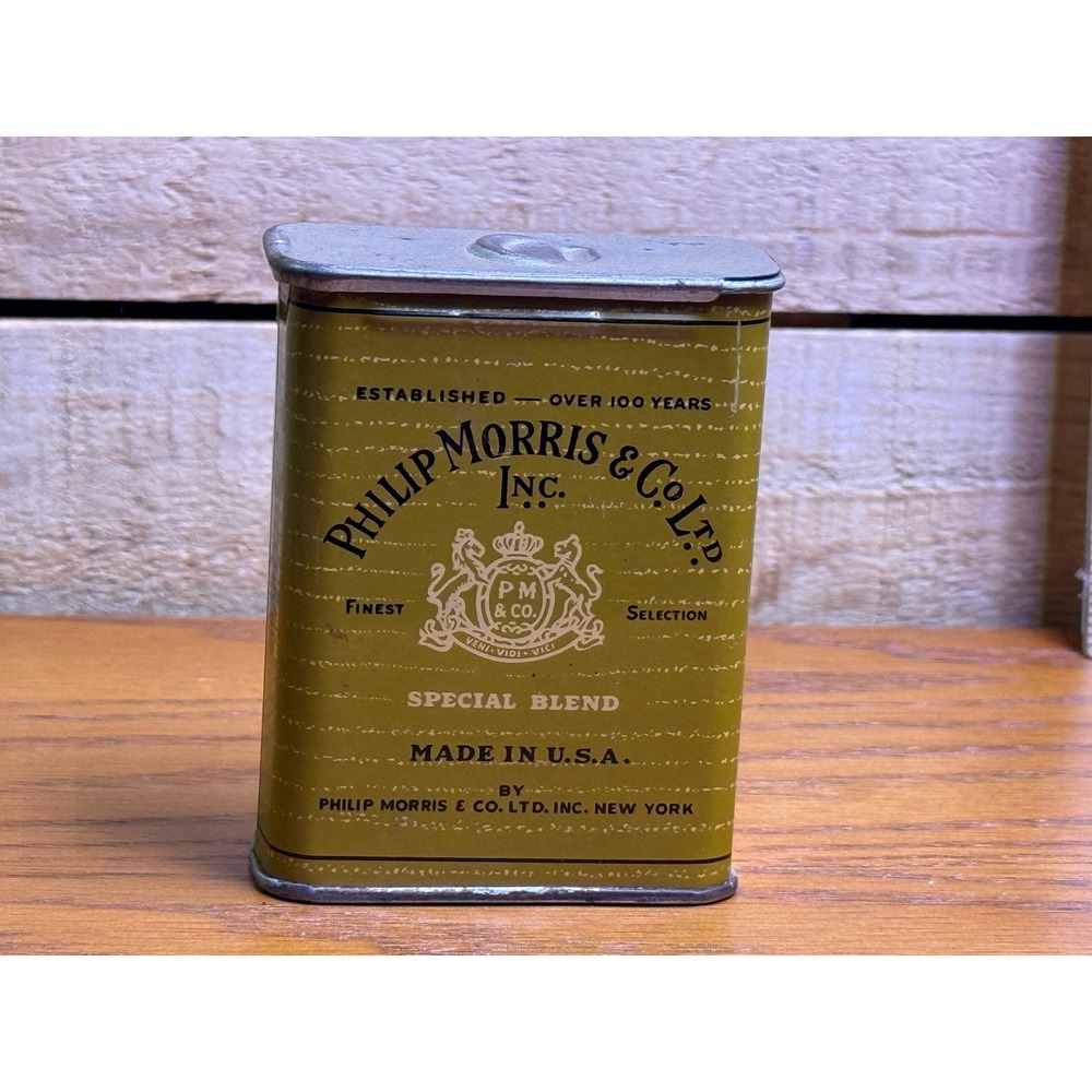 Original 1950s Philip Morris Special Blend Slide Top Cigarette Pocket Tin